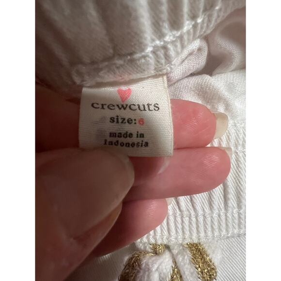 Crewcuts by J. Crew Girls' Pull-on Chino Shorts White Fishtail Hem Size 6 - Picture 7 of 10